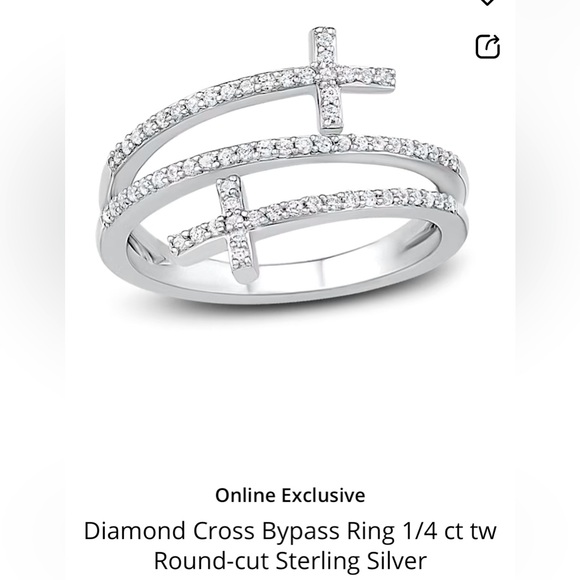 Kay Jewelers Jewelry - **REDUCED** Kay Jeweler Cross Bypass Ring 1/4 ct tw. Round cut sterling silver.